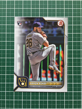 ★TOPPS MLB 2022 BOWMAN #21 AARON ASHBY［MILWAUKEE BREWERS］ベースカード「BASE」ルーキー「RC」★_画像1