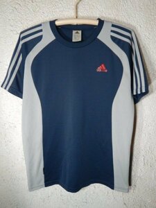 ｎ7809　adidas climalite　アディダス　クライマライト　半袖　tシャツ　3本ライン　デザイン　人気　スポーツ　送料格安