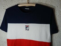 ｎ7698　FILA　フィラ　半袖　切り替え　デザイン　tシャツ　トリコロールカラー　人気　ストリート　送料格安_画像2