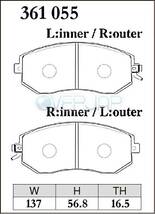 M361055 DIXCEL Mタイプ ブレーキパッド フロント左右セット スバル インプレッサスポーツワゴン GP6/GP7 2011/12～2016/10 2000_画像2