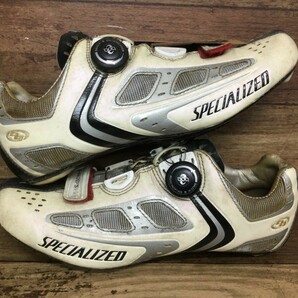 FS192 スペシャライズド SPECIALIZED エスワークス S-WORKS ROAD SHOES ビンディングシューズ SPD-SL EU41 白 汚れ大の画像3