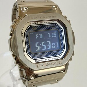 特別セール！極美品 カシオ G-SHOCK 電波ソーラー腕時計 GMW-B5000GD-9JF タフソーラー フルメタル スクエア ゴールドカラー メンズ