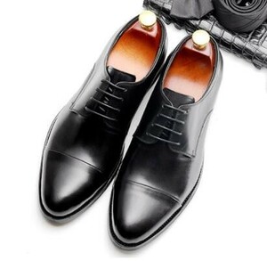 【26.0cm】QD41-22A新品メンズ 本革 ビジネスシューズ 外羽根 ドレスシューズ ストレートチップ 高級紳士靴