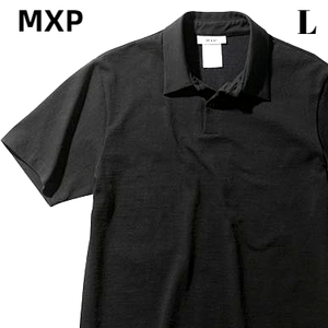 L 新品【MXP DRY JERSEY SHORT SLEEVE POLO MX38101 BLACK メンズ エムエックスピー ドライジャージ ショートスリーブ ポロシャツ】