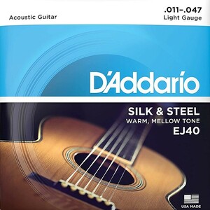 D'Addario EJ40 Light 011-047 Silk & Steel ダダリオ アコギ弦