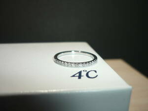 ４℃ K18WG ダイヤ ハーフエタニティ リング #10 ￥61,600 箱付 18金 ホワイトゴールド ダイヤモンド ダイア K18