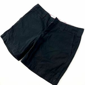 ディッキーズ ☆ Dickies ハーフパンツ ショートパンツ レディース 4 ブラック こなれた風合い♪ 春夏 ワーク ストリート 古着MIX■Ja4120