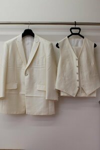  first come, first served! free shipping *4500 jpy uniformity sale * used tuxedo *P-629-27*ABS* eggshell white stripe 