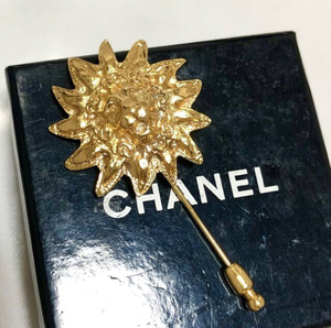  Chanel брошь лев здесь Mark лев Vintage Gold булавка *