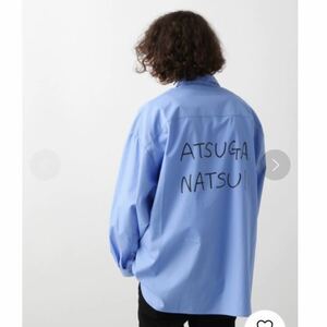 ☆ HARE TOKYO NONSENSE あつがなつい オーバーサイズ シャツ ブルー ビッグサイズ バック ロゴ 長袖 青 黒 m l xl ハレ 加賀美健