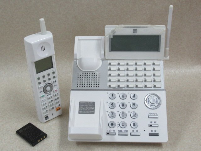 Ω YB 3204 ∞ 保証有 きれいめ Saxa CL825 サクサ PLATIAⅡ 30ボタンカールコードレス電話機 18年製 電池付 動作OK・祝10000!取引突破