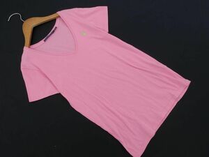 ネコポスOK ラルフローレン Vネック Tシャツ sizeS/ピンク ■◆ ☆ cga6 レディース