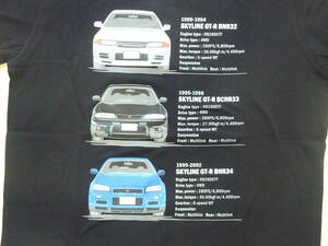 Lサイズ■Tシャツ■R32-R33-R34スカイラインGT-R■送料185円■日産NISSAN　