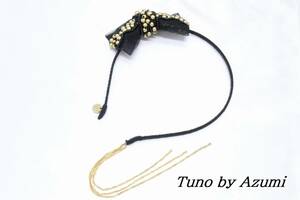 [B371]Tuno by Azumichuno диагональный zmi лента кисточка цепь лента-ободок черный . останавливать [ стоимость доставки единый по всей стране 198 иен ]