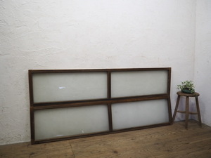 taD0823*(2)[H37,5cm×W171,5(172)cm]×2 sheets * Vintage * width length size. old tree frame glass door * fittings sliding door sash field interval Ran ma retro K.1