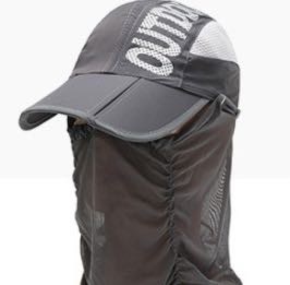 Рекомендуемая беговая кепка 3way со спортивной крышкой для лица Grey Cap