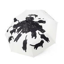 猫のデザインがオシャレで可愛い♪ 折りたたみ傘 自動開閉 ワンタッチ スリム_画像4