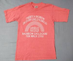 90's古着 FRUIT OF THE LOOM S Tシャツ THERE'S A RAINBOW CHILDCARE FUN WALK 1998 古着 フルーツオブザルーム