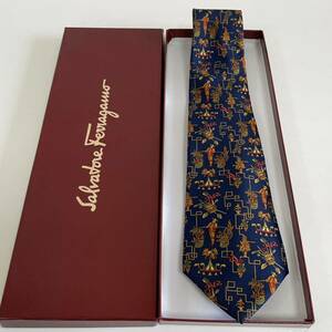 Salvatore Ferragamo( Salvatore Ferragamo ) navy person flower necktie 