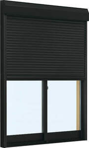 アルミサッシ YKK フレミング シャッター付 引違い窓 W1540×H2030 （15020） 単板