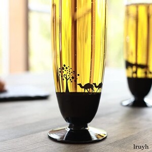 ビールグラス ビアグラス タンブラーグラス 丸モ高木陶器 夕日を眺めるグラス ハワイ ツリー モンキーポッド 箱入 プレゼント ギフト