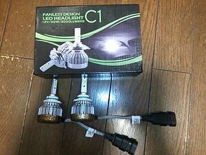 HB4 9006 LED ランプ ヘッドライト ファンレス C1 12V 30W 6500K 3000ルーメン 2個セット 1個点灯不良 ジャンク