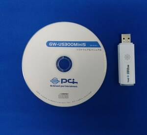 【動作品】PLANEX GW-US300MiniS無線LAN USBアダプタ 300Mbps Wi-Fi PCi プラネックス ①