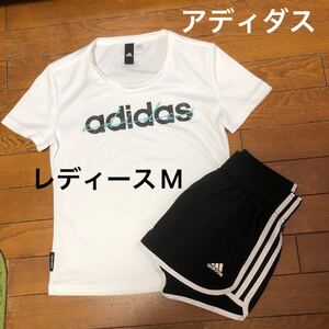 レディースM adidas ティーシャツ 短パンセット