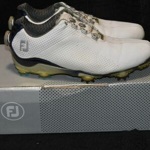 ①★FOOTJOY★DNA WIDE 53486J OPTI FLEX 履き心地抜群 ★Boaフィットシステム お洒落なオフホワイト機能的スパイクシューズ26.5の画像1