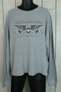 ⑦【古着】☆ハーレーダビッドソン：プリント　サーマル　ロンＴ　長袖　Ｔシャツ　96年/HARLEY DAVIDSON/90’S/ヴィンテージ/大きいサイズ