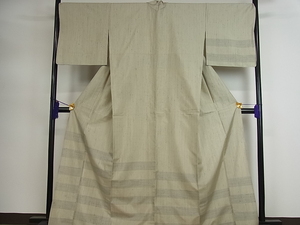 平和屋着物■訪問着 単衣 まわた紬 春繭 横段文 証紙付き 逸品 yc343
