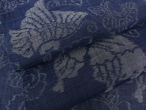平和屋着物■夏物 本場小千谷ちぢみ 舞蝶唐草文 麻 逸品 ap3608
