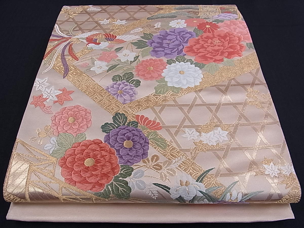 超特価】 202my42◇きものやまと 辻が花文様 三日月 袋帯 六通◇未使用