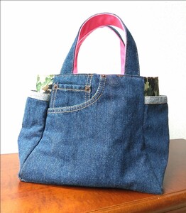 【ハンドメイド】デニムリメイクバック ■トートバック ■バッグインバッグ