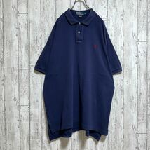 【人気ブランド】ポロバイラルフローレン Polo by Ralph Lauren 半袖 ポロシャツ ビッグサイズ XLサイズ ネイビー レッドポニー 22-144_画像2