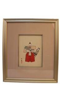 Art hand Auction Ris Hoichi Pinsel gerahmtes wunderschönes Objekt, Malerei, Japanische Malerei, Person, Bodhisattva