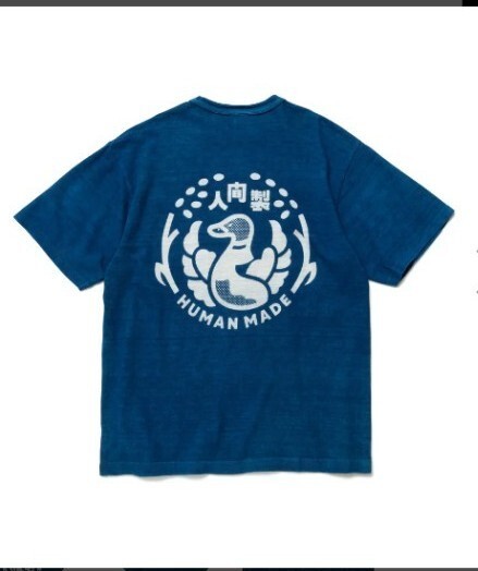 サイズM HUMAN MADE INDIGO 人間製 ポケット Tシャツハート ボタン Tee インディゴ NIGO