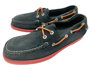  прекрасный товар редкость SEBAGOsebagoDOCKSIDES собака боковой deck shoes темно-синий / красный 27cm US9M Old лодка обувь мокасины яхта обувь кожа обувь 
