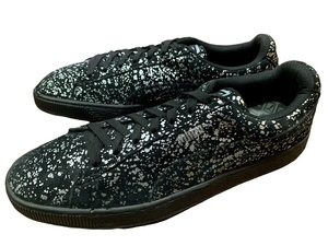  big size rare PUMA Puma SUEDE SPLATTER METALLIC suede s platter metallic black / silver 30cm US12 CLYDEk ride 