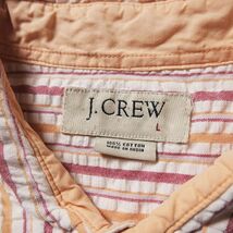 90's 00's Jクルー J.CREW シアサッカー ストライプ コットンシャツ 半袖 (L) 白×赤×橙系 90年代 00年代 旧タグ オールド_画像8