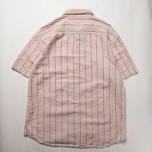 90's 00's Jクルー J.CREW シアサッカー ストライプ コットンシャツ 半袖 (L) 白×赤×橙系 90年代 00年代 旧タグ オールド_画像3