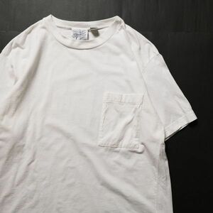 90's sports コットン ポケットＴシャツ 白 (ONE SIZE) 半袖 無地 ポケＴ ソリッドカラー 90年代 ホワイト