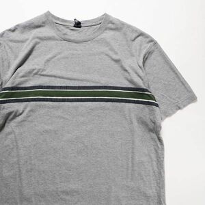 00's Gap GAP грудь окантовка хлопок футболка вырез лодочкой (XL) пепел × зеленый × темно-синий 00 годы Old старый бирка 2002 год модели 