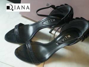 1.5 ten thousand DIANA Diana black black back ribbon sandals 24