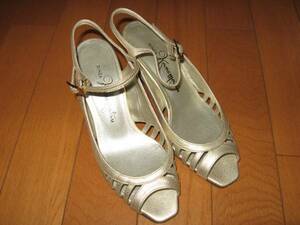  prompt decision Ginza Kanematsu sandals beige 21.5cm cut Work 