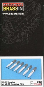 1/32 エデュアルド 632098 Mk.82 スネークアイ 500ポンド爆弾 (6個入り)