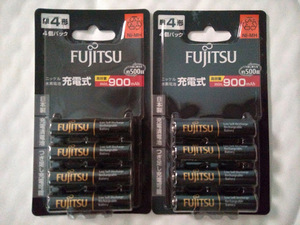 FUJITSU　単4形ニッケル水素充電池4本パック　HR-4UTHC4B　2パックセット（8本）