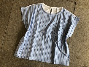 * new goods ZARA Zara cotton & jersey - soft blouse 134* light blue 