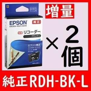 エプソン純正　お買い得2個セットRDH-BK-L ブラック増量タイプ　リコーダー 推奨使用期限2年以上