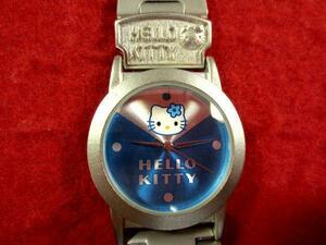 DN418)* work properly wristwatch * unused *Kitty Sanrio Hello Kitty -* blue classical 